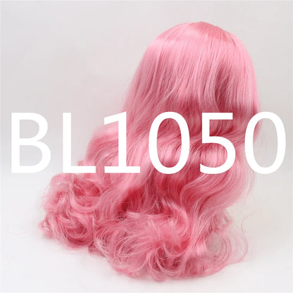 DBS ICY blyth doll hair toy wig rbl scalp and dome wavy hair for customized doll white skin golden hair brown hair