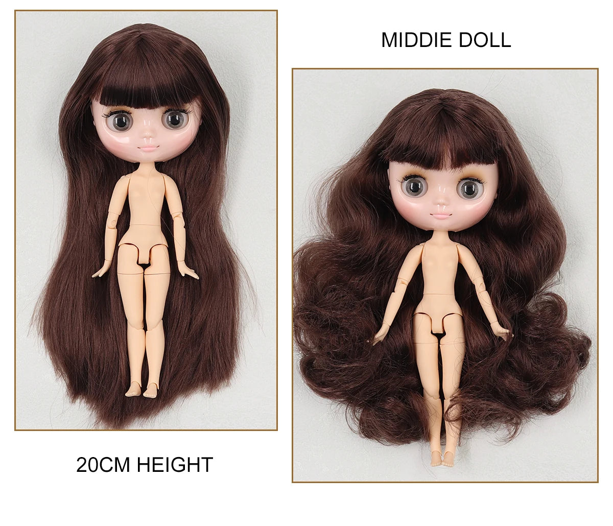 ICY DBS blyth middie doll 1/8 BJD shiny face long hair joint body 20cm toy girls gift