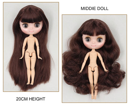 ICY DBS blyth middie doll 1/8 BJD shiny face long hair joint body 20cm toy girls gift