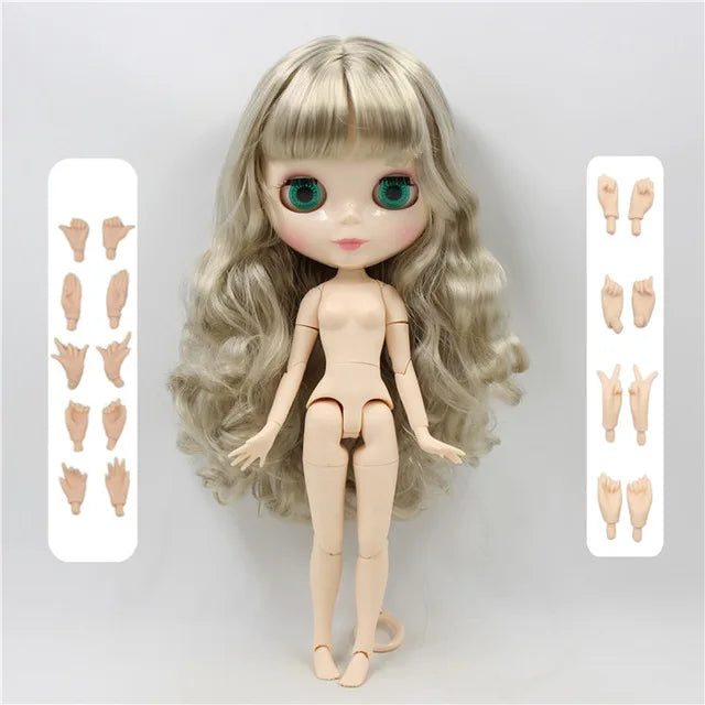 ICY DBS Blyth Doll 1/6 bjd 30cm toy joint body white skin shiny face nude doll