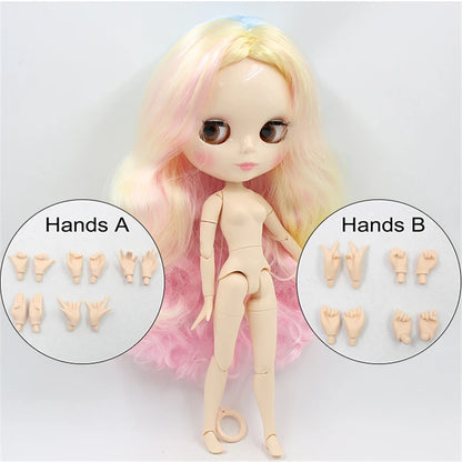 ICY DBS Blyth Doll toy 30cm bjd white skin joint body shiny face random eyes colors