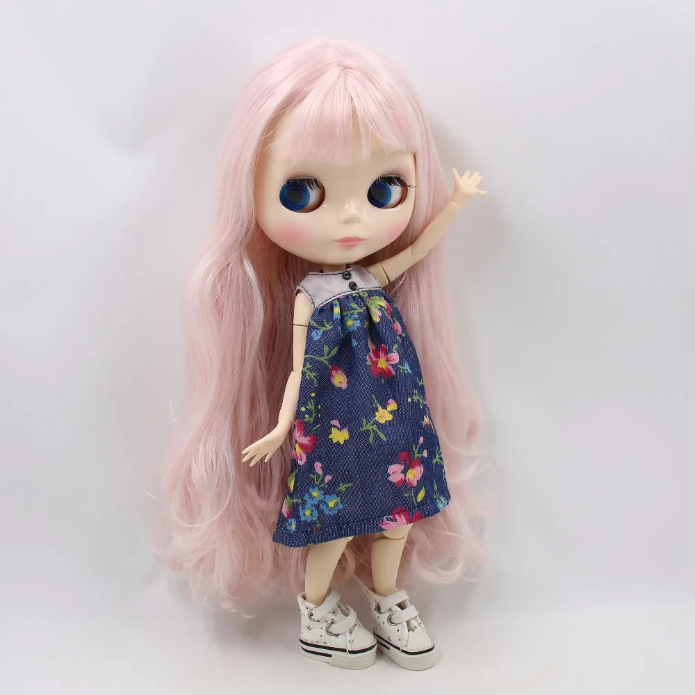 ICY DBS Blyth Doll 1/6 bjd 30cm toy joint body white skin shiny face nude doll