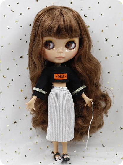 ICY DBS Blyth doll 1/6 bjd 30cm toy tan skin joint body shiny face with clothes shoes anime