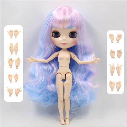 ICY DBS Blyth Doll 1/6 bjd 30cm toy joint body white skin shiny face nude doll