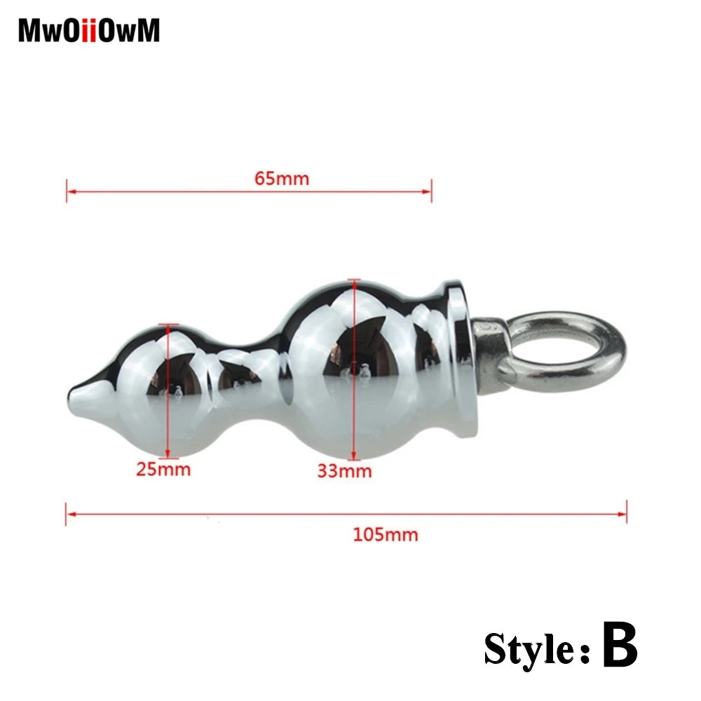 MwOiiOwM Metal Anal Beads Butt Stimulation Prostate Massager Stainless Steel Anus Plug Erotic Sex Toy for Women Men