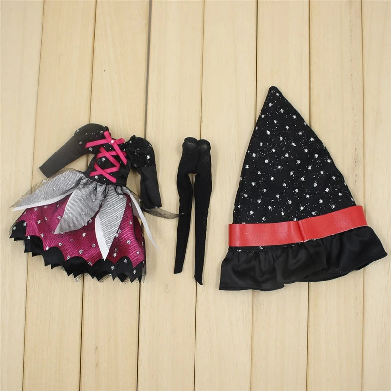ICY DBS Blyth doll clothes halloween suit pink dress ghost Vampire hat cosplay outfits toy