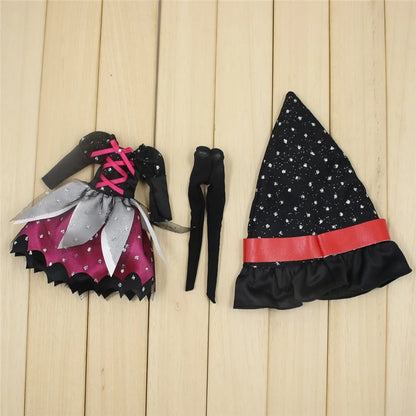 ICY DBS Blyth doll clothes halloween suit pink dress ghost Vampire hat cosplay outfits toy