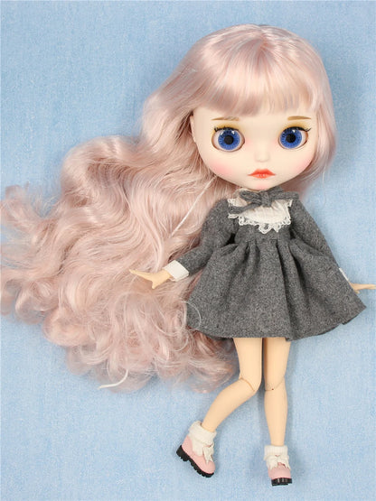 ICY DBS Blyth doll 1/6 bjd joint body dark skin shiny face blue hair white skin matte face Multi-colored hair 30CM toy anime
