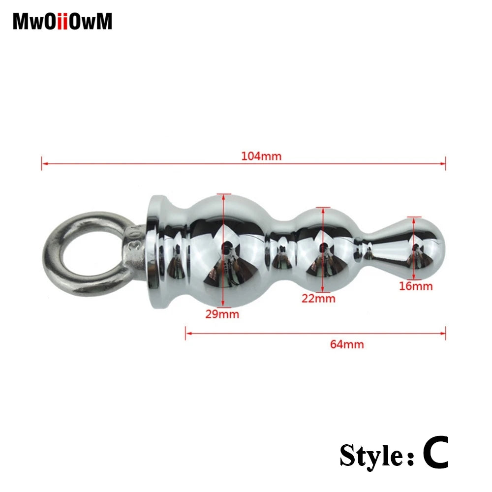 MwOiiOwM Metal Anal Beads Butt Stimulation Prostate Massager Stainless Steel Anus Plug Erotic Sex Toy for Women Men