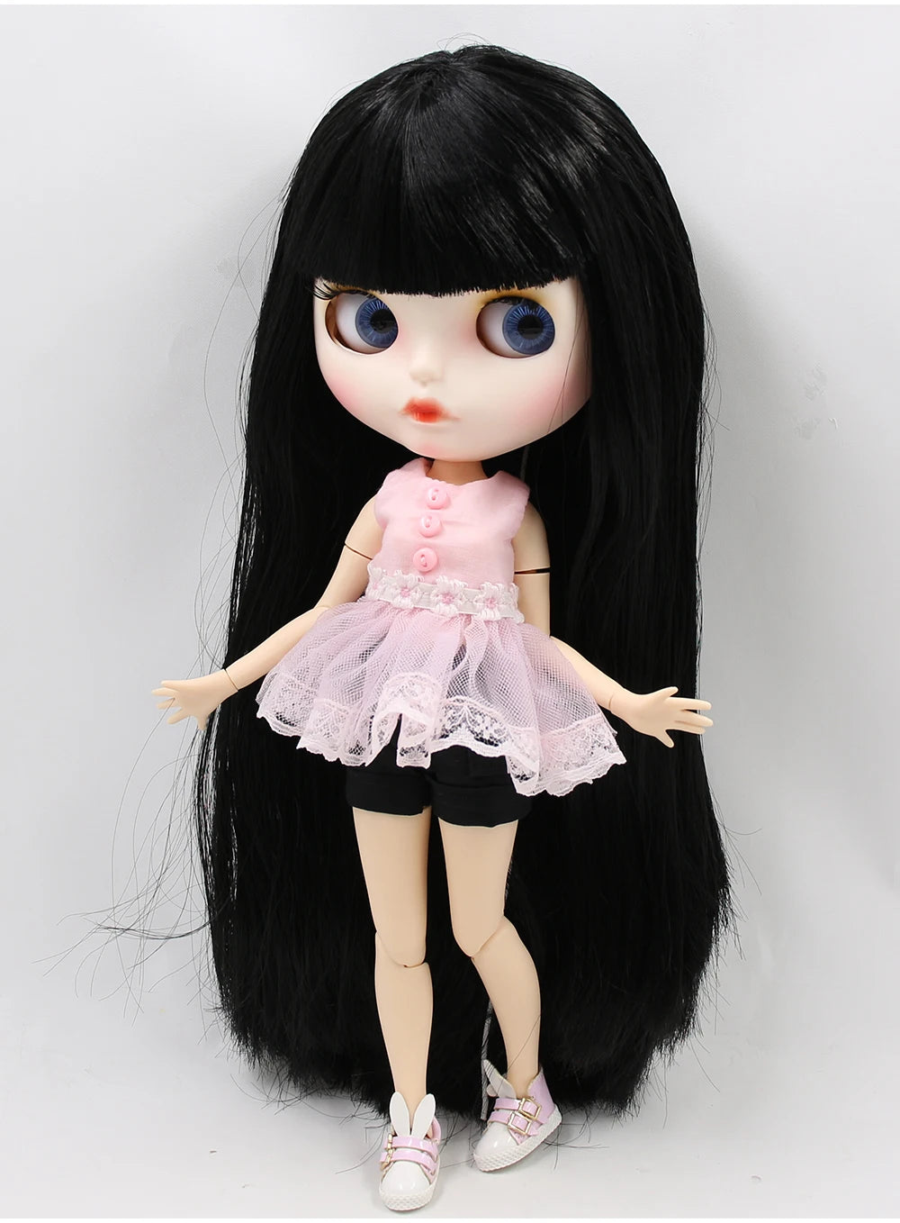 ICY DBS blyth doll 1/6 bjd white skin joint body black hair matte face eyebrows custom doll 30cm toy anime girls gift