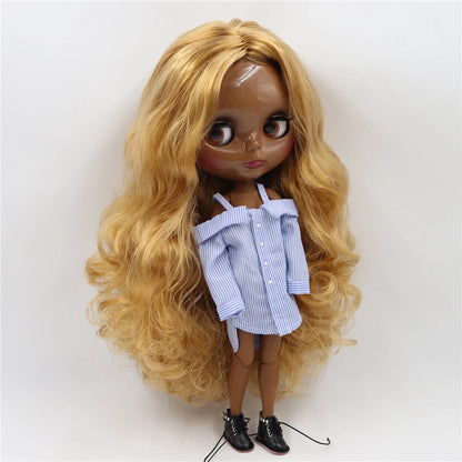 ICY DBS Blyth Doll Toy blyth doll joint body super black skin bjd 30cm doll for DIY custom doll anime girls