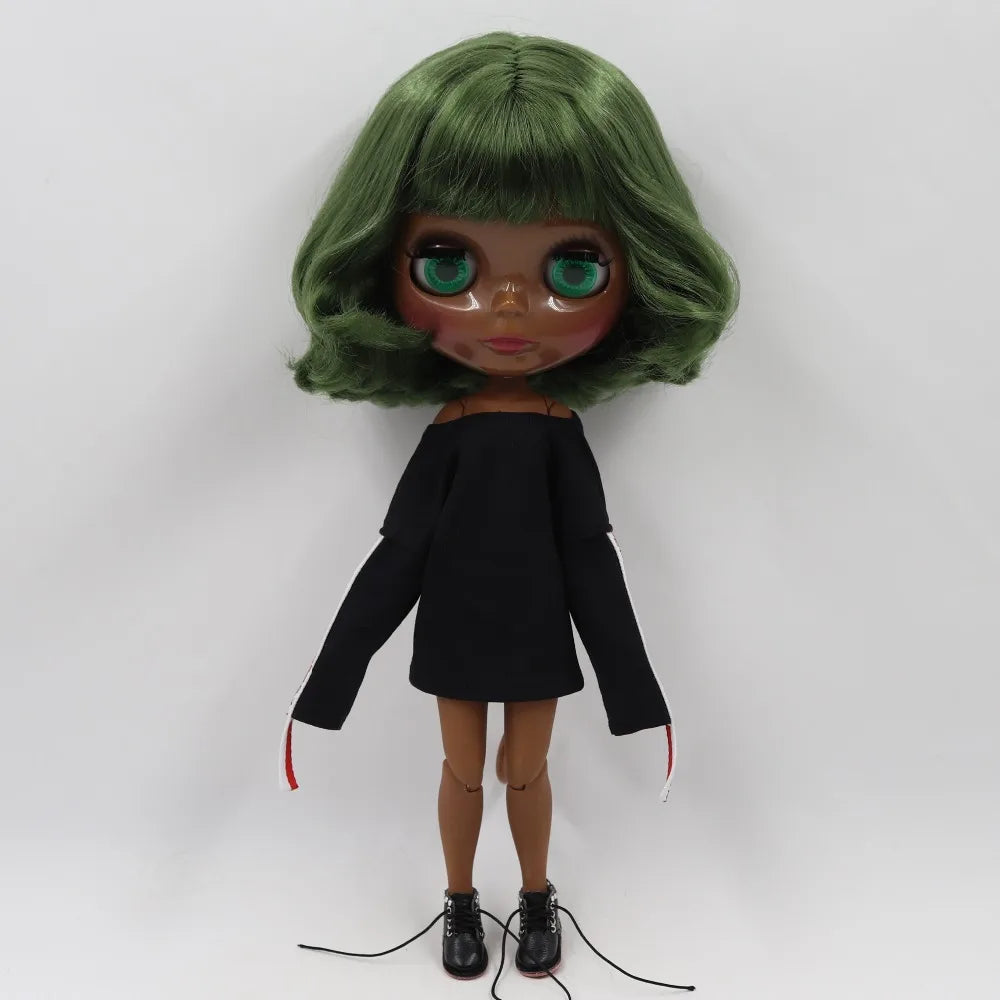 ICY DBS Blyth Doll Toy blyth doll joint body super black skin bjd 30cm doll for DIY custom doll anime girls