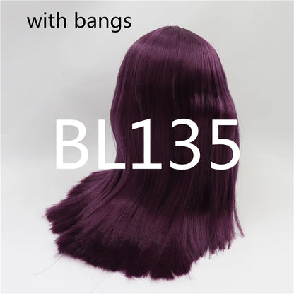 DBS blyth doll icy RBL scalp dome long straight hair wig for custom doll anime girls gift anime white skin blue hair red hair