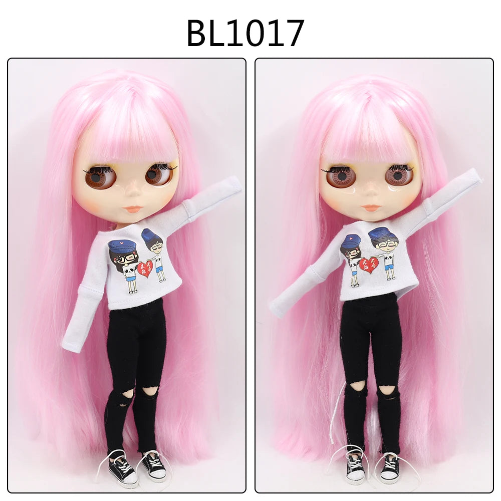 ICY DBS Blyth Doll toy joint body white skin shiny face with clothes and shoes, 30cm 1/6 toy girl gift