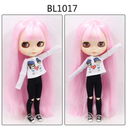 ICY DBS Blyth Doll toy joint body white skin shiny face with clothes and shoes, 30cm 1/6 toy girl gift