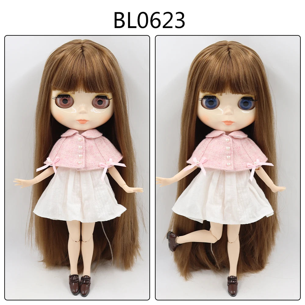 ICY DBS Blyth Doll toy joint body white skin shiny face with clothes and shoes, 30cm 1/6 toy girl gift