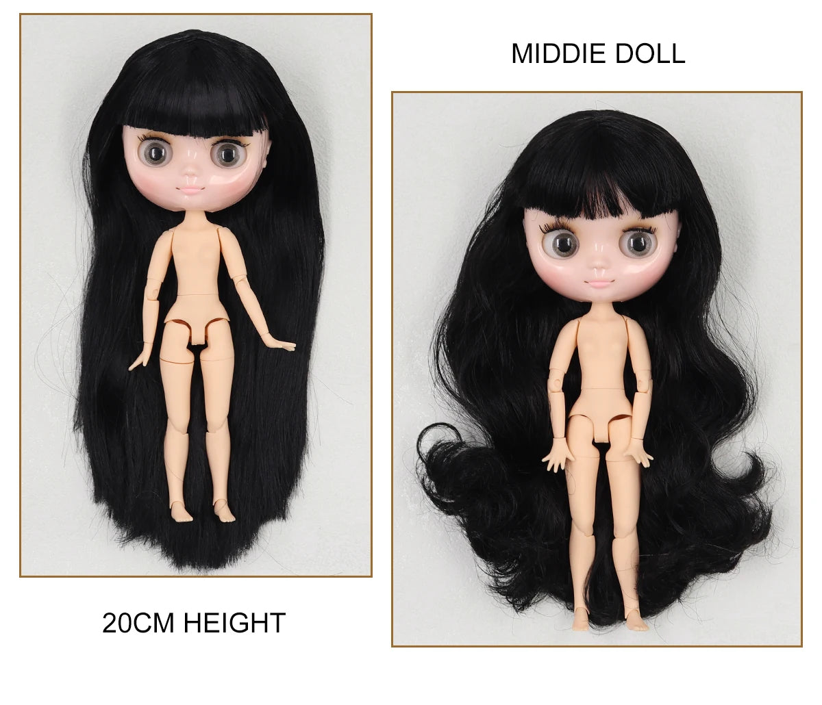 ICY DBS blyth middie doll 1/8 BJD shiny face long hair joint body 20cm toy girls gift