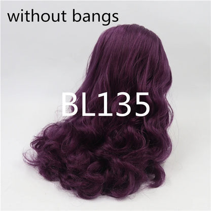 DBS blyth doll icy wig rbl scalp and dome wavy hair DIY doll accessory anime toy white hair purple hair