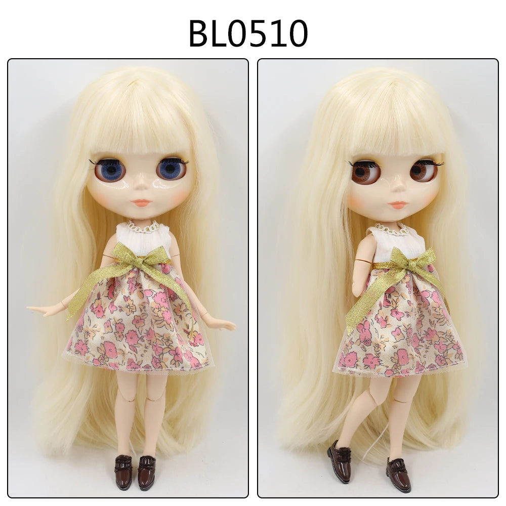 ICY DBS Blyth Doll toy joint body white skin shiny face with clothes and shoes, 30cm 1/6 toy girl gift