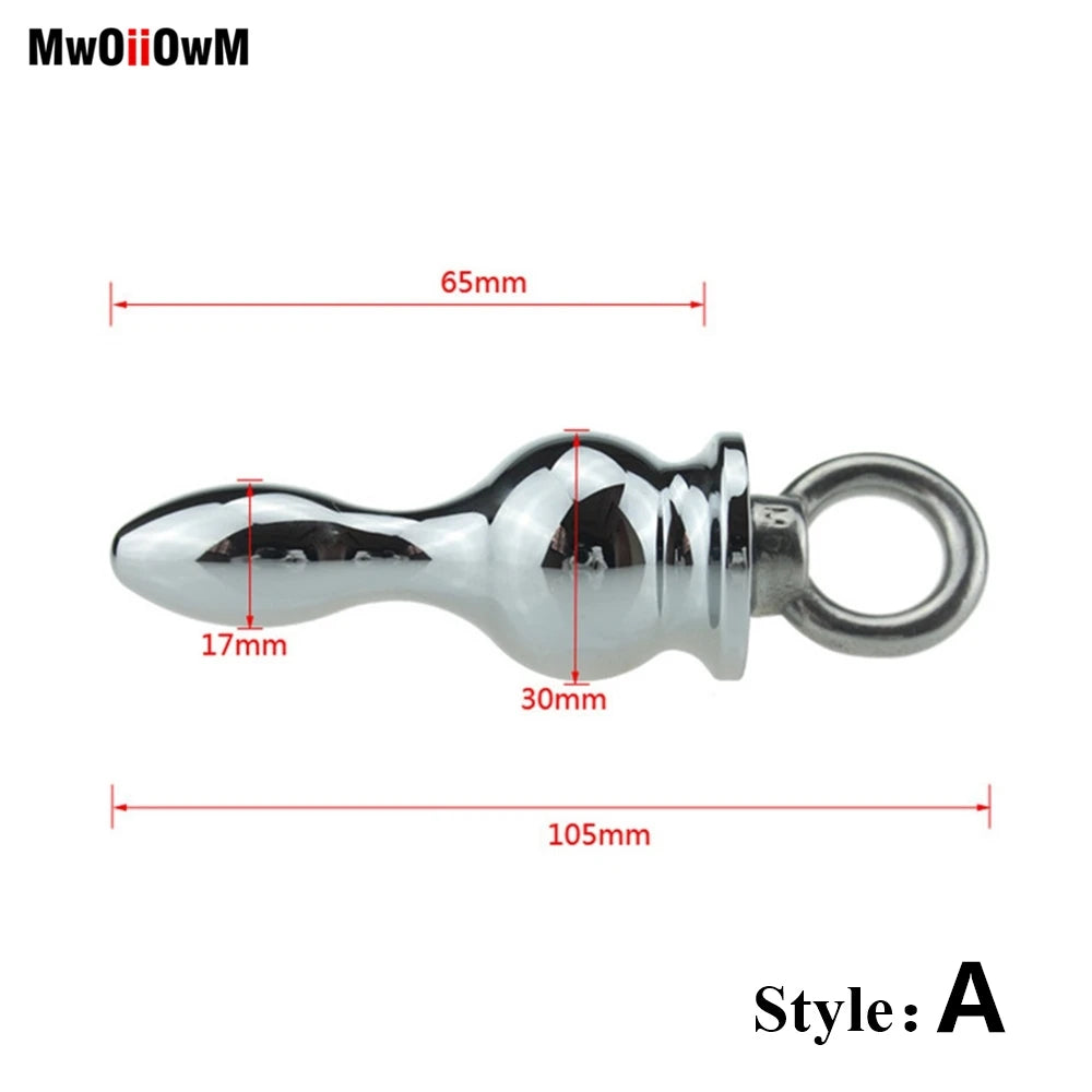 MwOiiOwM Metal Anal Beads Butt Stimulation Prostate Massager Stainless Steel Anus Plug Erotic Sex Toy for Women Men