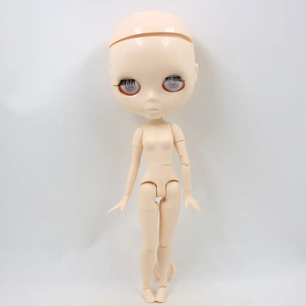 DBS blyth doll joint body bjd toy without makeup shiny face for cutom doll DIY anime girls
