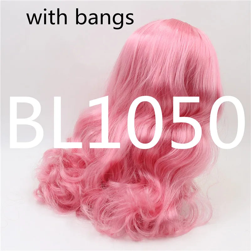 DBS ICY blyth doll hair toy wig rbl scalp and dome wavy hair for customized doll white skin golden hair brown hair