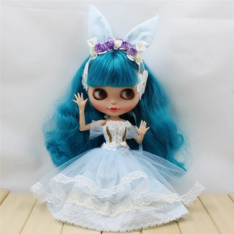 ICY DBS Blyth doll licca toy clothes lace wedding dress rabbit headdress anime bunny suit girls gift