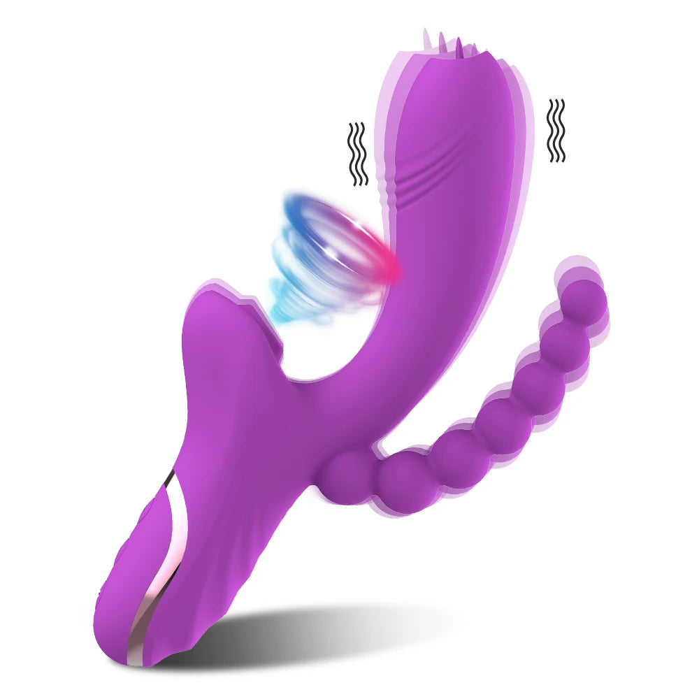 3 In 1 Clit Sucker Vagina Sucking Vibrator Clitoris Stimulator Blowjob Oral Nipple Sex Toys for Adults 18 Women Products