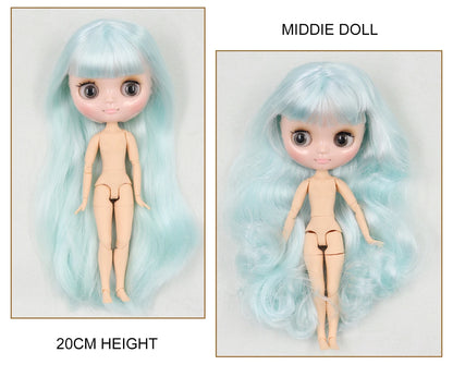 ICY DBS blyth middie doll 1/8 BJD shiny face long hair joint body 20cm toy girls gift