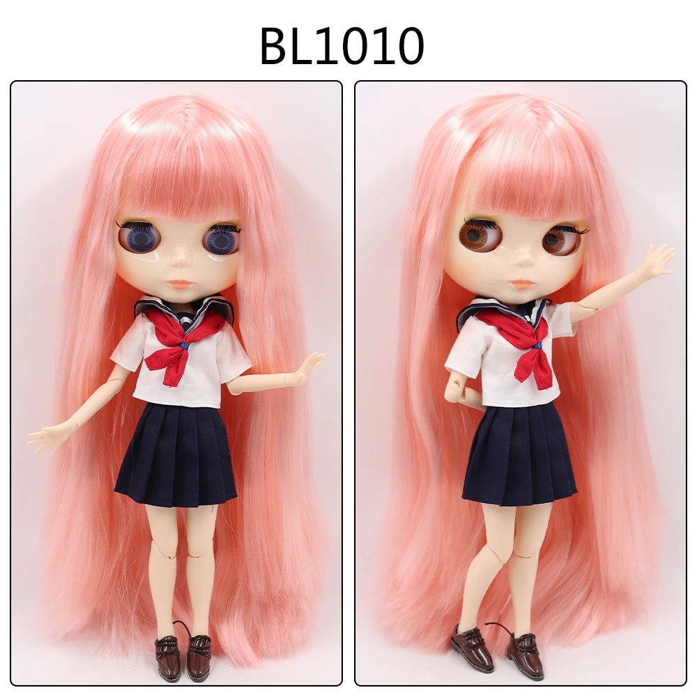 ICY DBS Blyth Doll toy joint body white skin shiny face with clothes and shoes, 30cm 1/6 toy girl gift