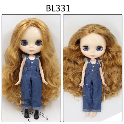 ICY DBS Blyth Doll toy joint body white skin shiny face with clothes and shoes, 30cm 1/6 toy girl gift