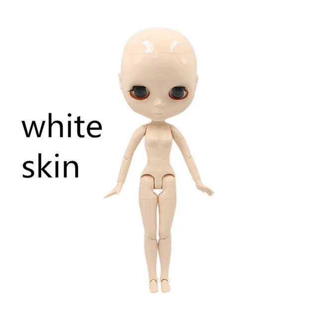 DBS blyth doll joint body bjd toy without makeup shiny face for cutom doll DIY anime girls