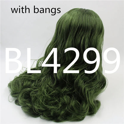DBS blyth doll icy rbl scalp and dome wavy hair wig for DIY custom green hair purple hair blonde hair anime toy