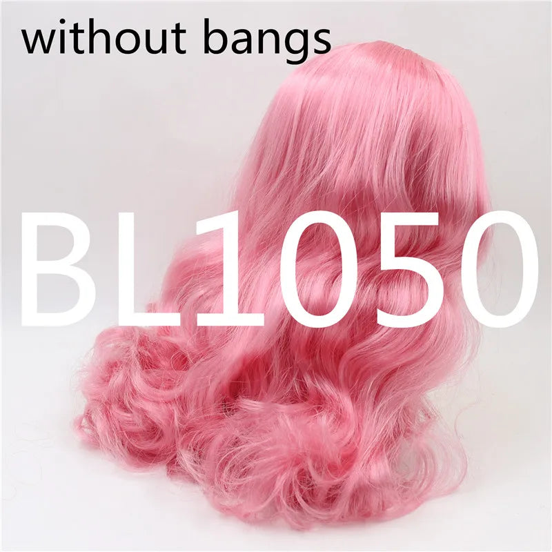 DBS ICY blyth doll hair toy wig rbl scalp and dome wavy hair for customized doll white skin golden hair brown hair