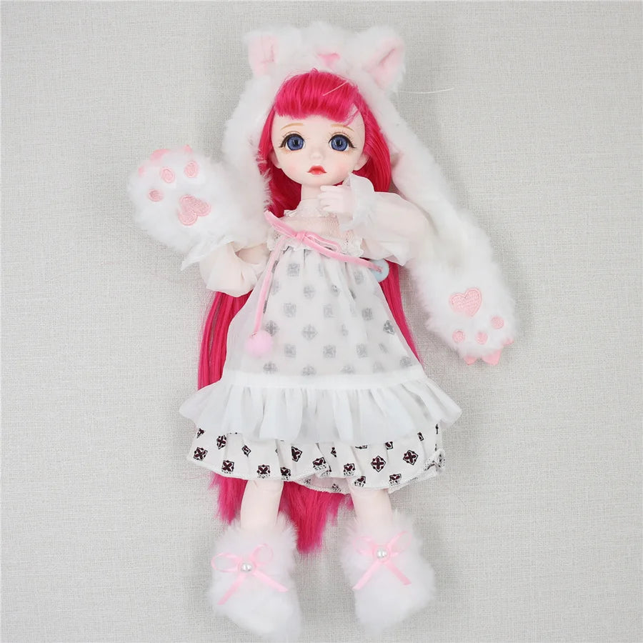DBS 1/6 BJD DREAM FAIRY Doll Mechanical Joint Body With Makeup Hair Eyes Clothes Shoes Girls SD Anime