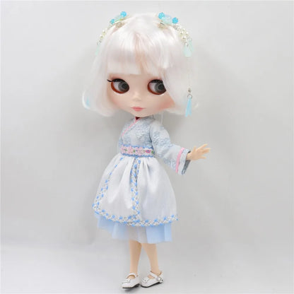 ICY DBS Blyth Doll 1/6 bjd 30cm toy joint body white skin shiny face nude doll