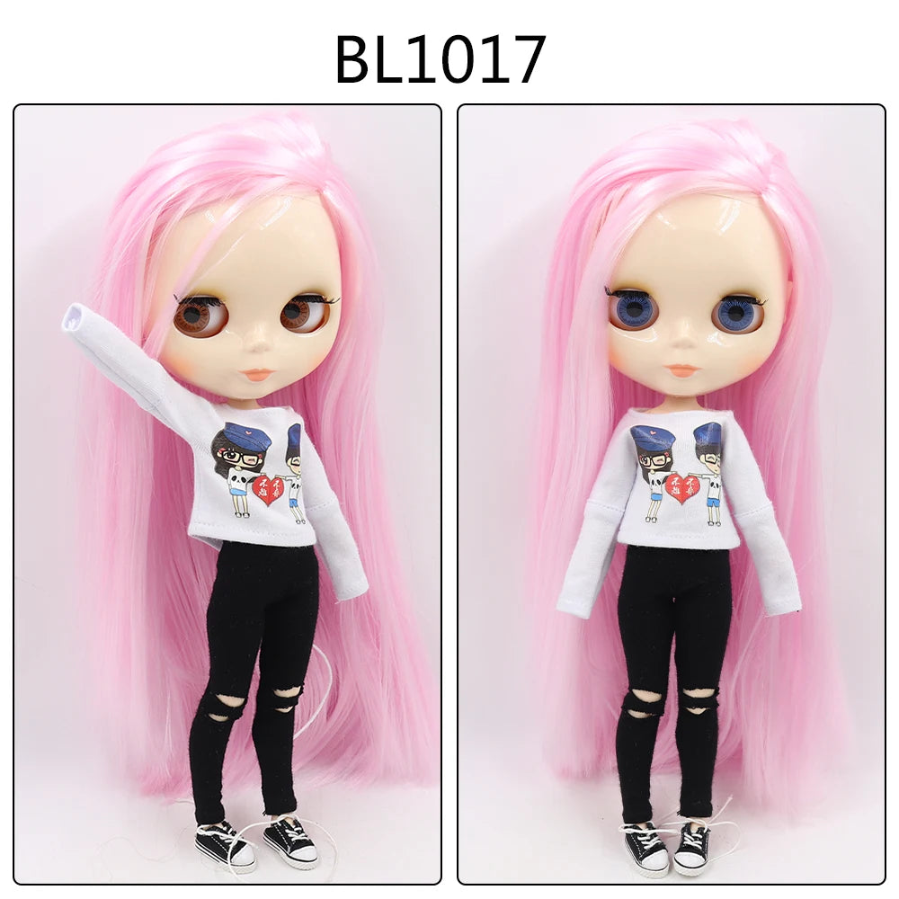 ICY DBS Blyth Doll toy joint body white skin shiny face with clothes and shoes, 30cm 1/6 toy girl gift