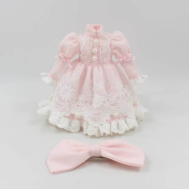 ICY DBS Blyth doll clothes outfits toy for blyth doll icy joint body licca body pink dress white hat