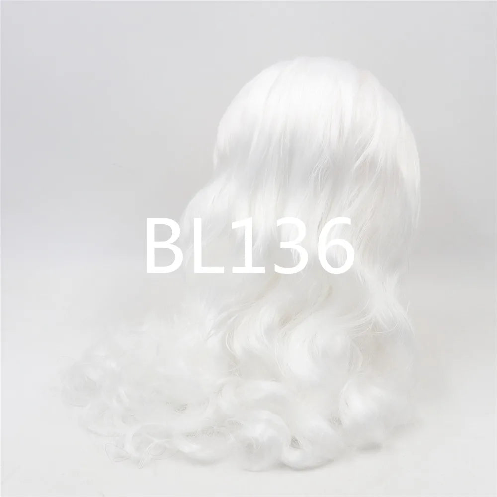 DBS blyth doll icy wig rbl scalp and dome wavy hair DIY doll accessory anime toy white hair purple hair