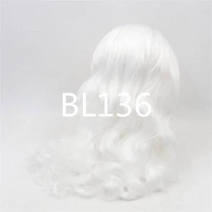 DBS blyth doll icy wig rbl scalp and dome wavy hair DIY doll accessory anime toy white hair purple hair