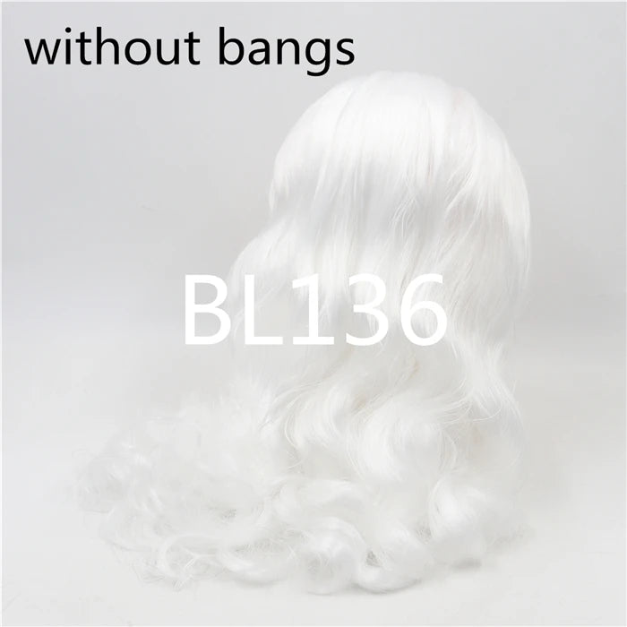 DBS blyth doll icy wig rbl scalp and dome wavy hair DIY doll accessory anime toy white hair purple hair
