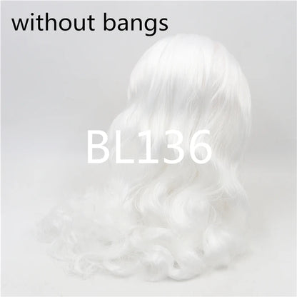 DBS blyth doll icy wig rbl scalp and dome wavy hair DIY doll accessory anime toy white hair purple hair
