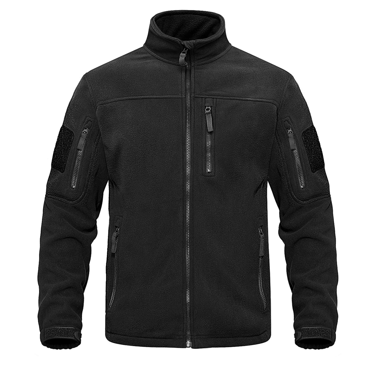 TACVASEN Full Zip Up Green Fleece Jacket Thermal Warm Work Coats Mens Zipper Pockets Jacket Hiking Training Outwear Windbreaker