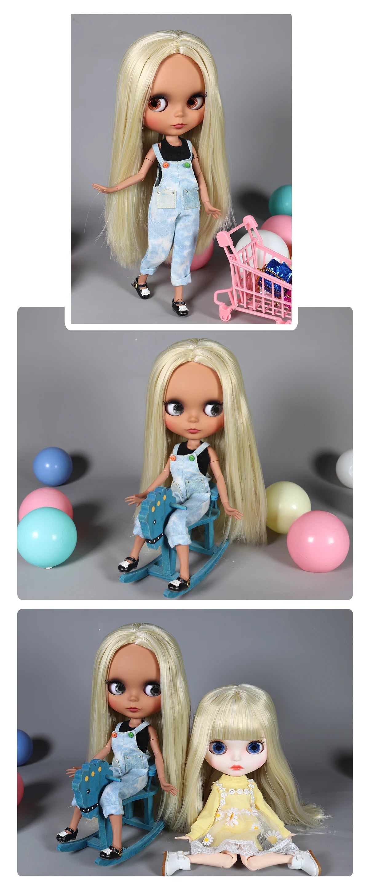 ICY DBS Blyth doll 1/6 bjd matte face shiny face joint body white skin tan skin dark skin 30cm toy girls gift