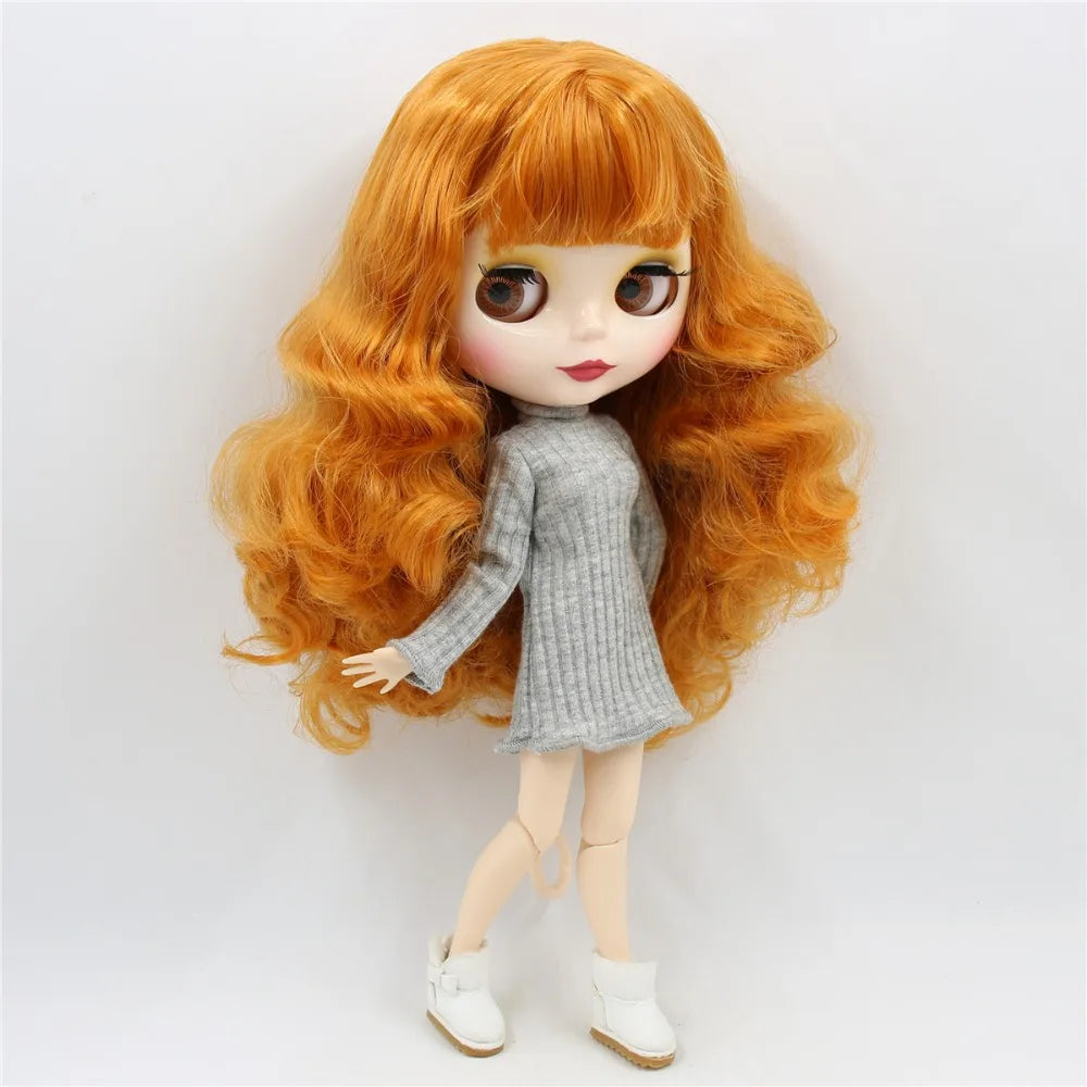 ICY DBS Blyth Doll 1/6 bjd 30cm toy joint body white skin shiny face nude doll