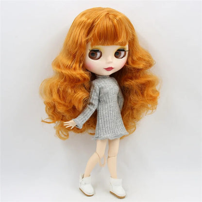 ICY DBS Blyth Doll 1/6 bjd 30cm toy joint body white skin shiny face nude doll