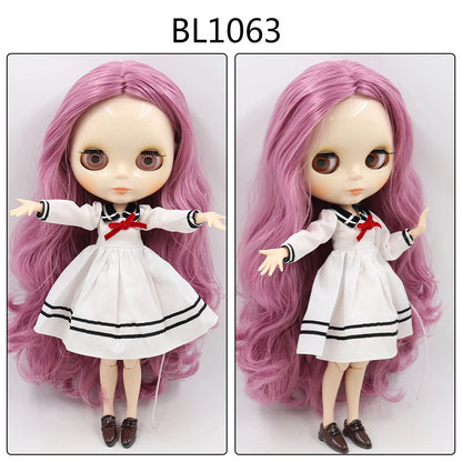 ICY DBS Blyth Doll toy joint body white skin shiny face with clothes and shoes, 30cm 1/6 toy girl gift