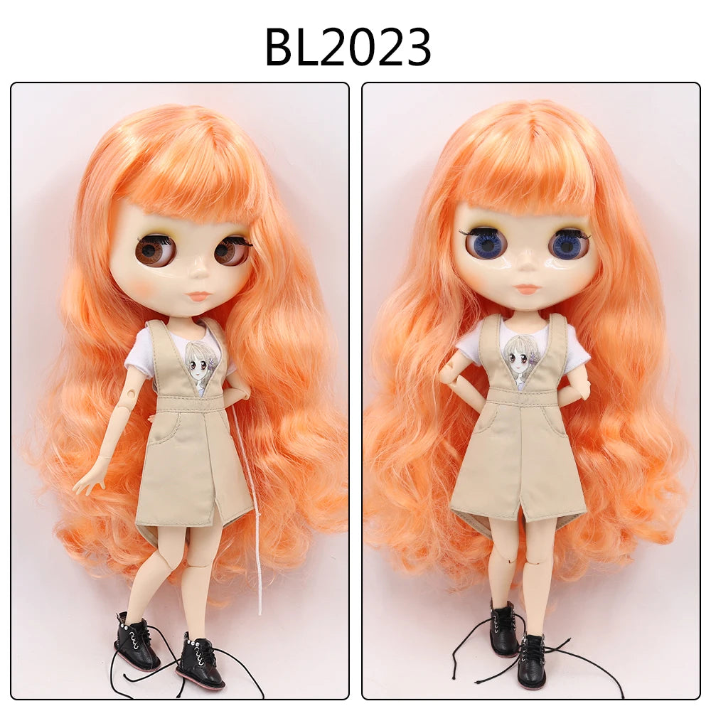 ICY DBS Blyth Doll toy joint body white skin shiny face with clothes and shoes, 30cm 1/6 toy girl gift