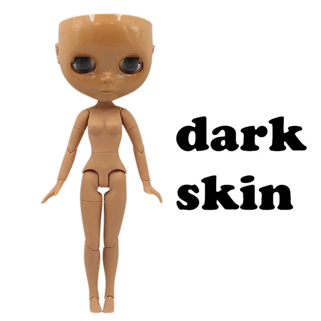 DBS blyth doll joint body bjd toy without makeup shiny face for cutom doll DIY anime girls