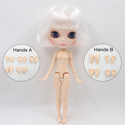 ICY DBS Blyth Doll 1/6 bjd 30cm toy joint body white skin shiny face nude doll